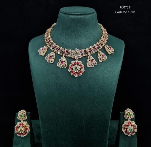 Kundan necklace set 00753