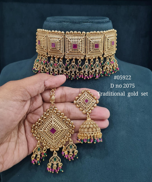 Antique Choker 05922 - KRISHNA'S SWETA JEWELLERY