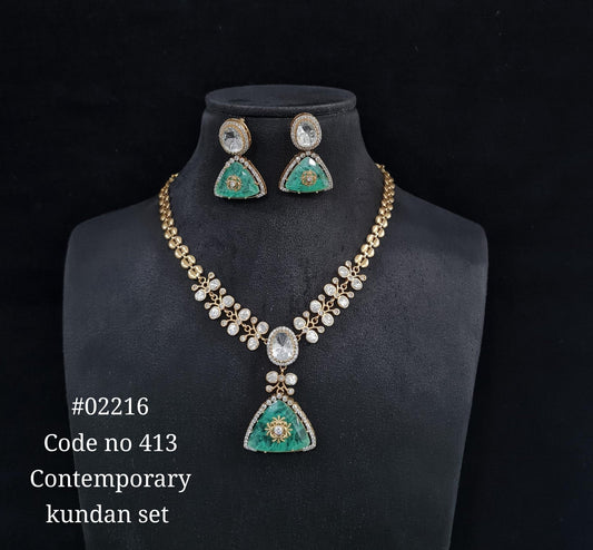 Chain pendant set 02216 - KRISHNA'S SWETA JEWELLERY