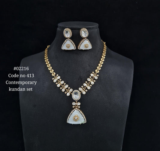 Chain pendant set 02216 - KRISHNA'S SWETA JEWELLERY