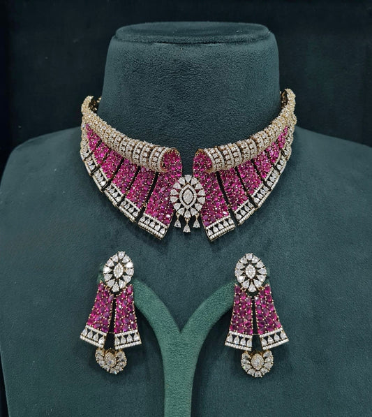 Cz Bride Set 05464 - KRISHNA'S SWETA JEWELLERY