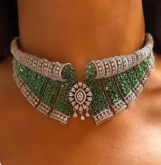 Cz Bride Set 05464 - KRISHNA'S SWETA JEWELLERY