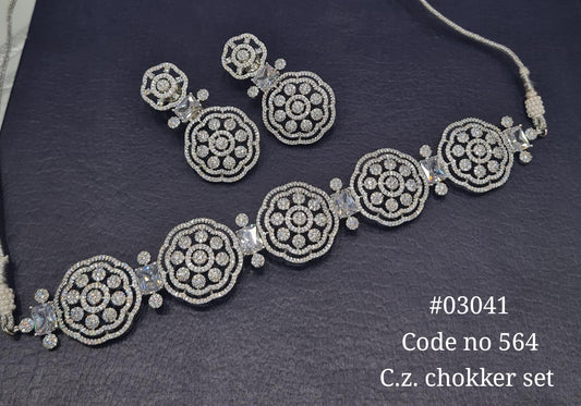 Cz Choker 03041 - KRISHNA'S SWETA JEWELLERY