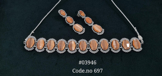 Cz Choker 03946 - KRISHNA'S SWETA JEWELLERY