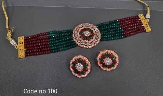 Cz Choker 03962 - KRISHNA'S SWETA JEWELLERY