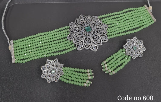 Cz Choker 03966 - KRISHNA'S SWETA JEWELLERY