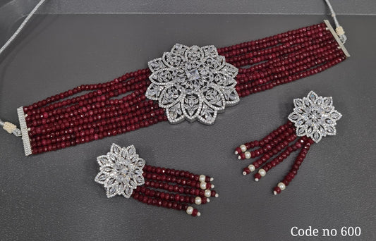 Cz Choker 03966 - KRISHNA'S SWETA JEWELLERY