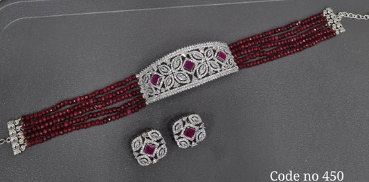Cz Choker 03967 - KRISHNA'S SWETA JEWELLERY