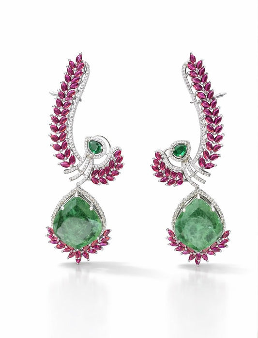 Cz Doublet Earcuff 08126 - KRISHNA'S SWETA JEWELLERY