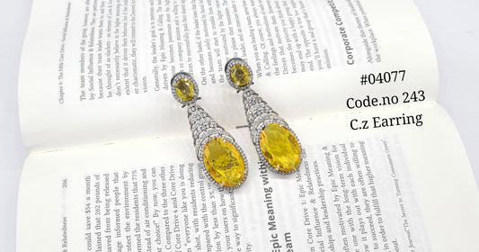 Cz Earrings 04077 - KRISHNA'S SWETA JEWELLERY