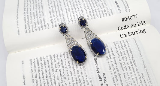 Cz Earrings 04077 - KRISHNA'S SWETA JEWELLERY