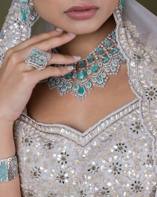 Cz Necklace 01413 - KRISHNA'S SWETA JEWELLERY