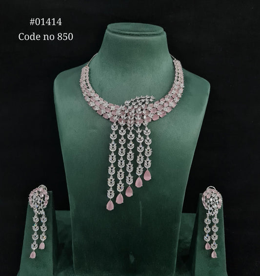 CZ necklace 01414 - KRISHNA'S SWETA JEWELLERY