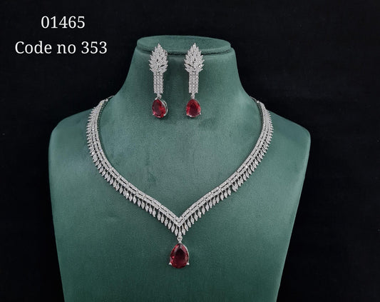 Cz necklace 01465 - KRISHNA'S SWETA JEWELLERY