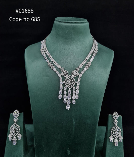 Cz necklace 01688 - KRISHNA'S SWETA JEWELLERY