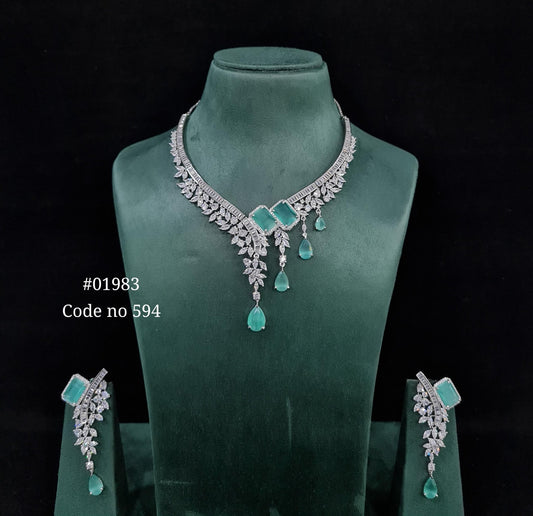 Cz necklace 01983 - KRISHNA'S SWETA JEWELLERY