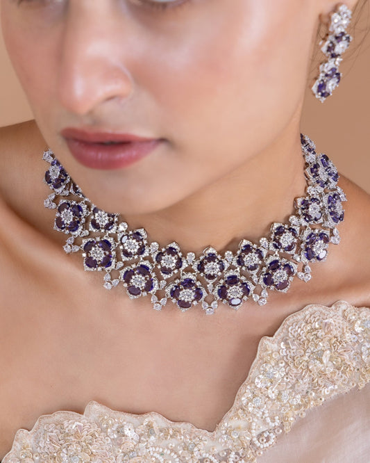 Cz Necklace 02017 - KRISHNA'S SWETA JEWELLERY