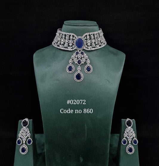 CZ Necklace 02072 - KRISHNA'S SWETA JEWELLERY