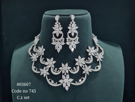 CZ necklace 03667 - KRISHNA'S SWETA JEWELLERY