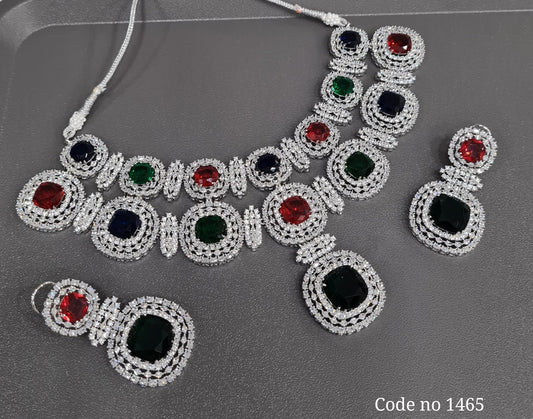 Cz necklace 03831 - KRISHNA'S SWETA JEWELLERY