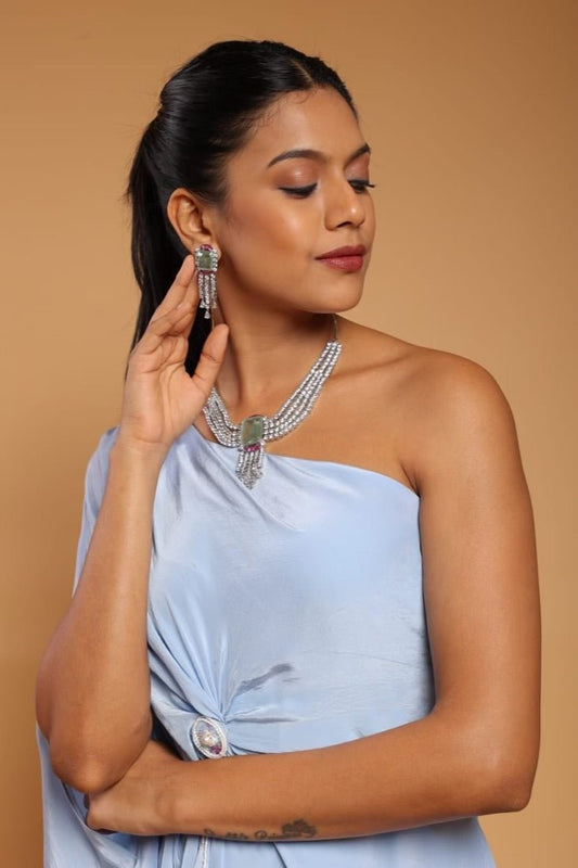 Cz necklace 03836 - KRISHNA'S SWETA JEWELLERY