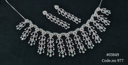 Cz Necklace 03849 - KRISHNA'S SWETA JEWELLERY