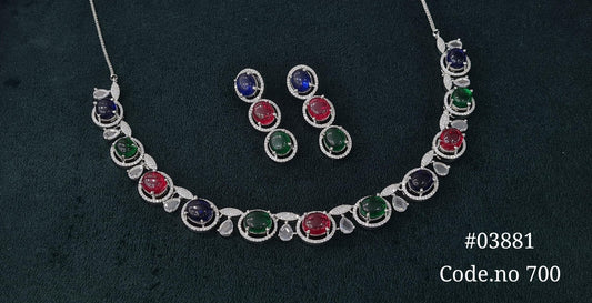 Cz Necklace 03881 - KRISHNA'S SWETA JEWELLERY