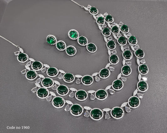 Cz Necklace 03883 - KRISHNA'S SWETA JEWELLERY