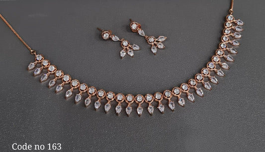 Cz Necklace 03884 - KRISHNA'S SWETA JEWELLERY