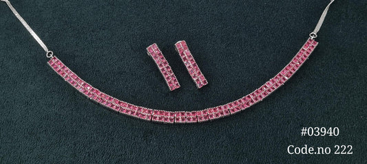 Cz Necklace 03940 - KRISHNA'S SWETA JEWELLERY