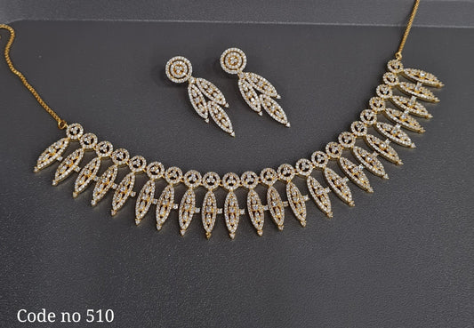 Cz Necklace 03950 - KRISHNA'S SWETA JEWELLERY