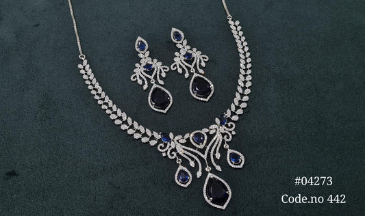 Cz Necklace 04273 - KRISHNA'S SWETA JEWELLERY