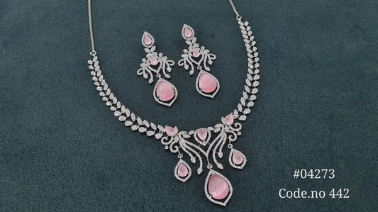 Cz Necklace 04273 - KRISHNA'S SWETA JEWELLERY