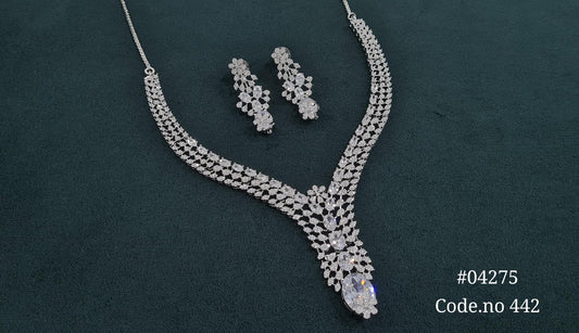 Cz Necklace 04275 - KRISHNA'S SWETA JEWELLERY