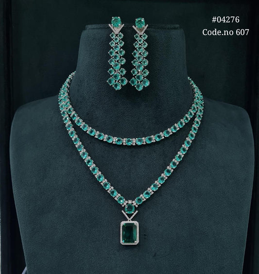 Cz Necklace 04276 - KRISHNA'S SWETA JEWELLERY