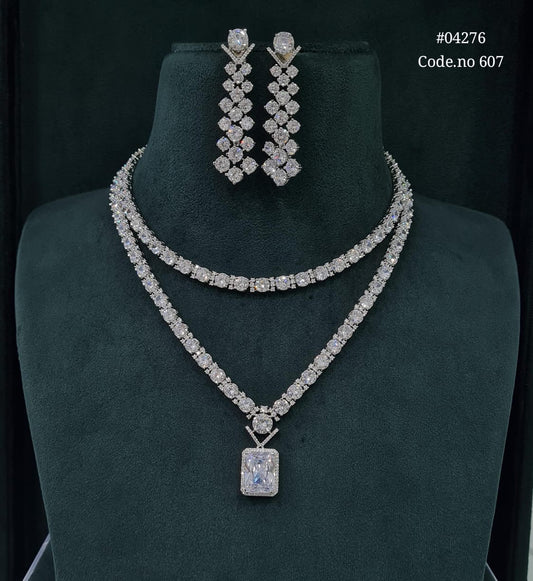 Cz Necklace 04276 - KRISHNA'S SWETA JEWELLERY