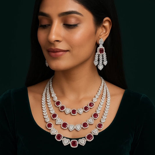 Cz Necklace 04549 - KRISHNA'S SWETA JEWELLERY