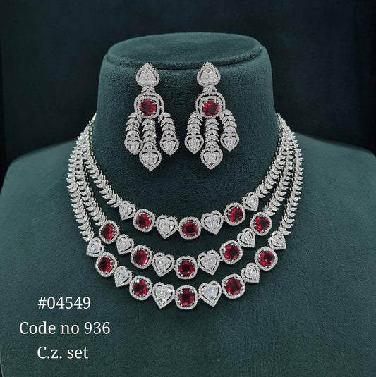 Cz Necklace 04549 - KRISHNA'S SWETA JEWELLERY