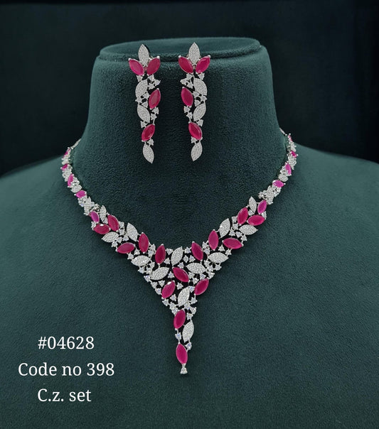 Cz Necklace 04628 - KRISHNA'S SWETA JEWELLERY