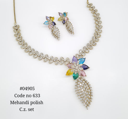 Cz Necklace 04905 - KRISHNA'S SWETA JEWELLERY