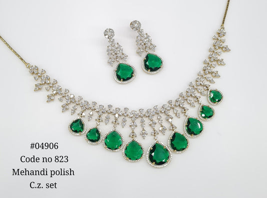 Cz necklace 04906 - KRISHNA'S SWETA JEWELLERY