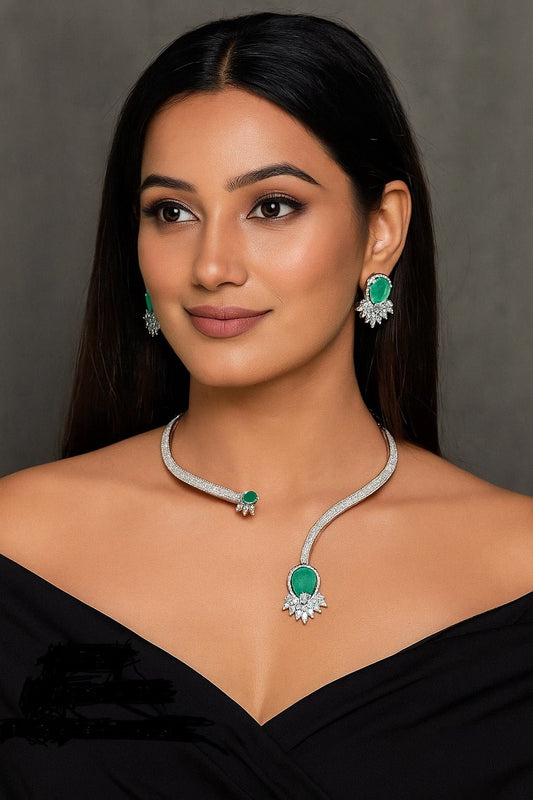 Cz Necklace 04907 - KRISHNA'S SWETA JEWELLERY