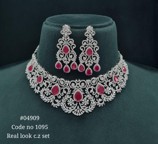 Cz Necklace 04909 - KRISHNA'S SWETA JEWELLERY