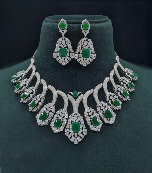 Cz Necklace 05025 - KRISHNA'S SWETA JEWELLERY