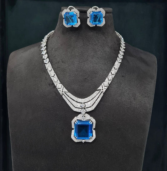 Cz Necklace 05026 - KRISHNA'S SWETA JEWELLERY