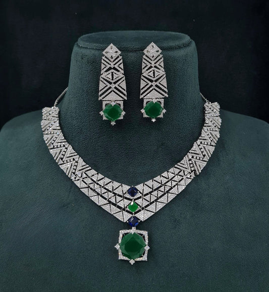 Cz Necklace 06094 - KRISHNA'S SWETA JEWELLERY