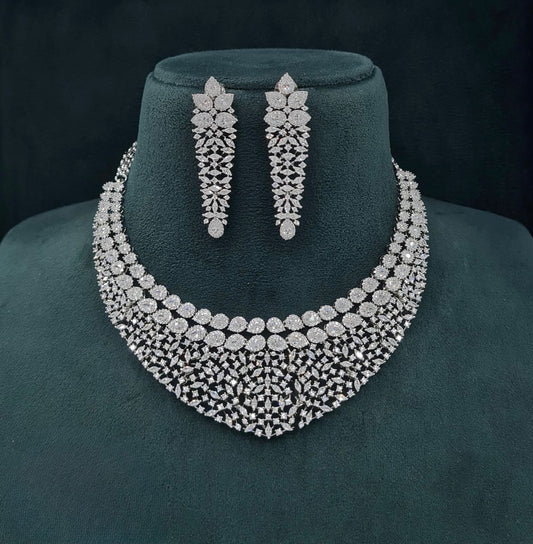 Cz Necklace 06208 - KRISHNA'S SWETA JEWELLERY