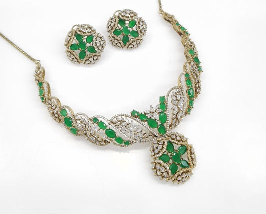 Cz Necklace 06774 - KRISHNA'S SWETA JEWELLERY