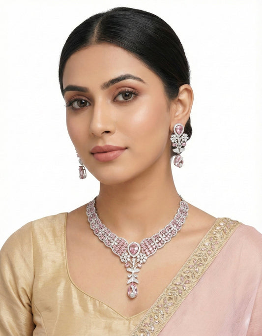 Cz Necklace 07433 - KRISHNA'S SWETA JEWELLERY