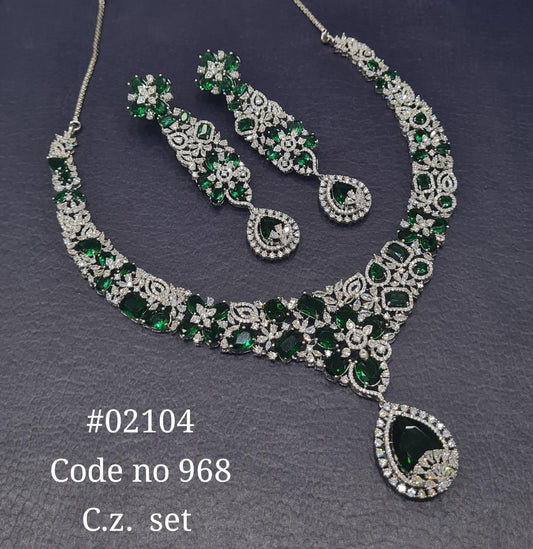Cz Necklace set 02104 - KRISHNA'S SWETA JEWELLERY